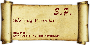 Sárdy Piroska névjegykártya